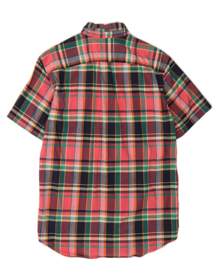 J. CREW Mens Tailored Short Sleeve Flannel Shirt Small Multicoloured Check Vintage J. Crew and Second-Hand J. Crew from Messina Hembry 