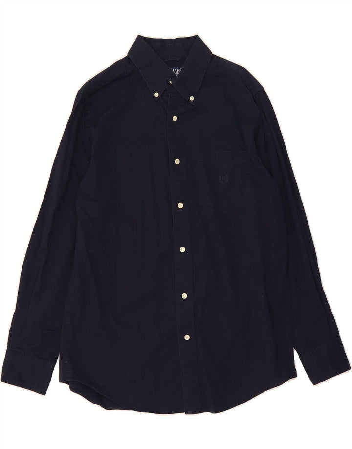 CHAPS Mens Shirt Small Navy Blue Cotton Vintage Chaps and Second-Hand Chaps from Messina Hembry 