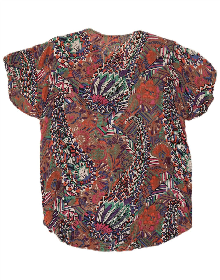 Vintage Womens Abstract Pattern Shirt Blouse UK 14 Large Multicoloured