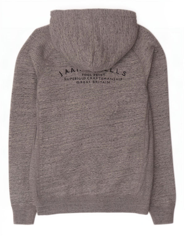 Jack Wills Sudadera con capucha y cremallera para hombre, talla pequeña, algodón moteado gris