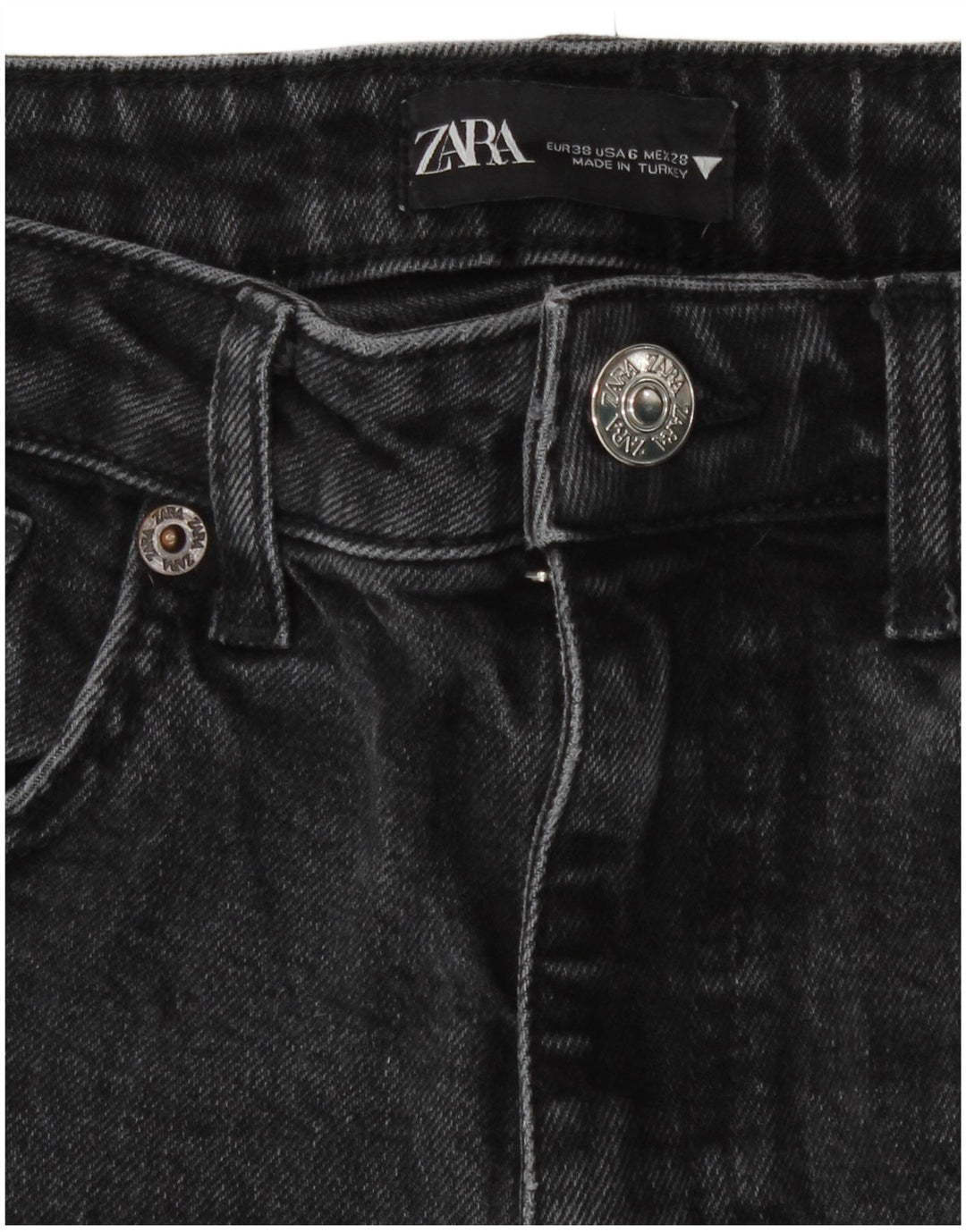 Zara Dame Straight Jeans EU 38 Small W28 L26 Grå
