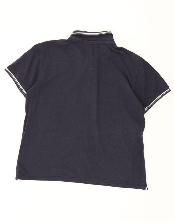 Camisa polo masculina Sergio Tacchini 2XL algodão listrado azul marinho