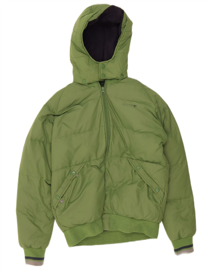 Woolrich drenge grafisk polstret hættejakke 13-14 år Grøn