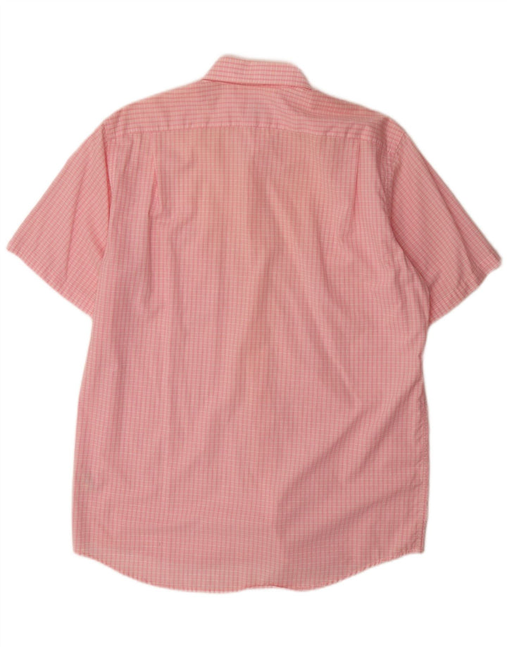 Lacoste Chemise à manches courtes pour hommes Taille 42 Grand coton vichy rose