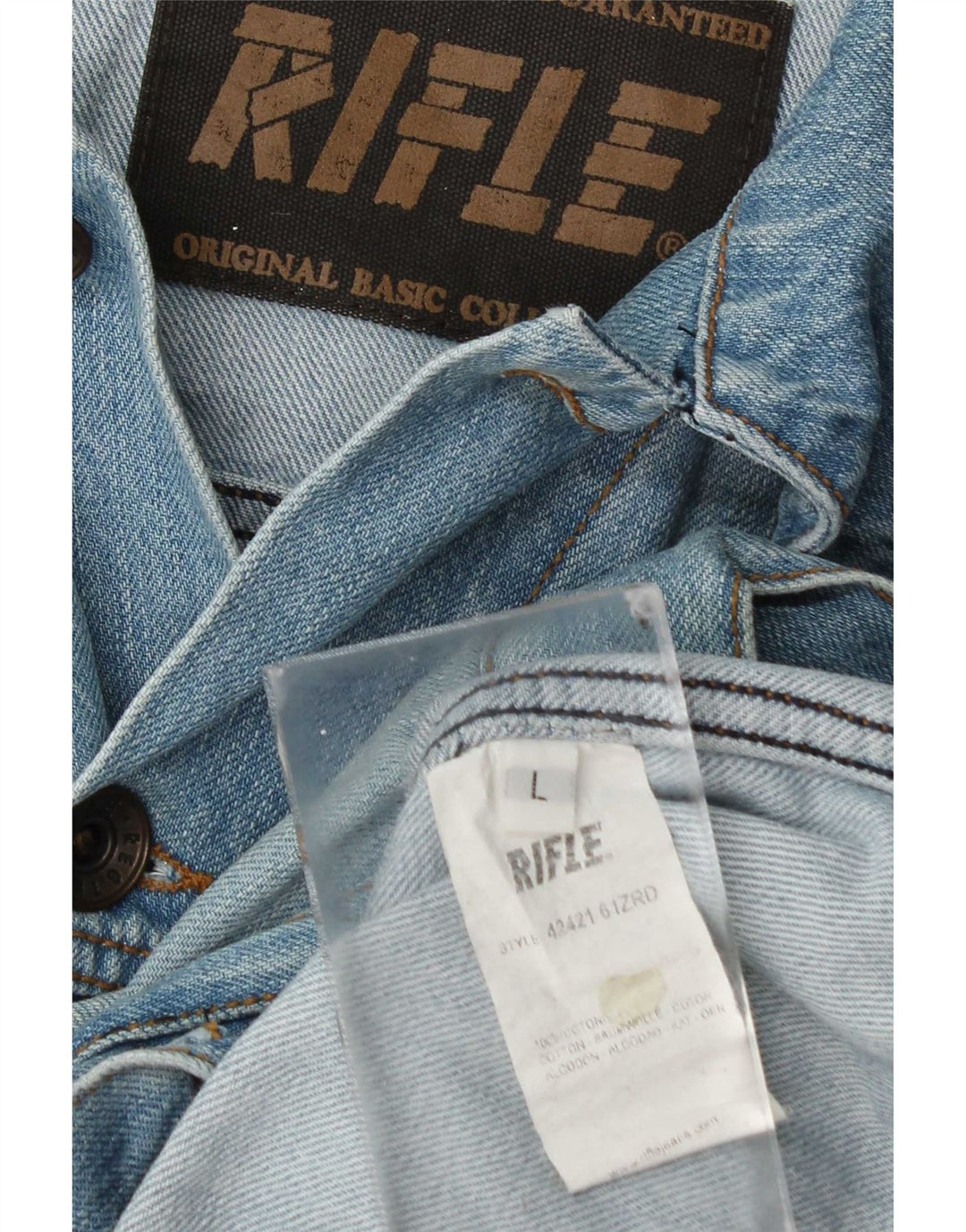 Rifle Mens Denim Jacket UK 40 Large Blue Cotton