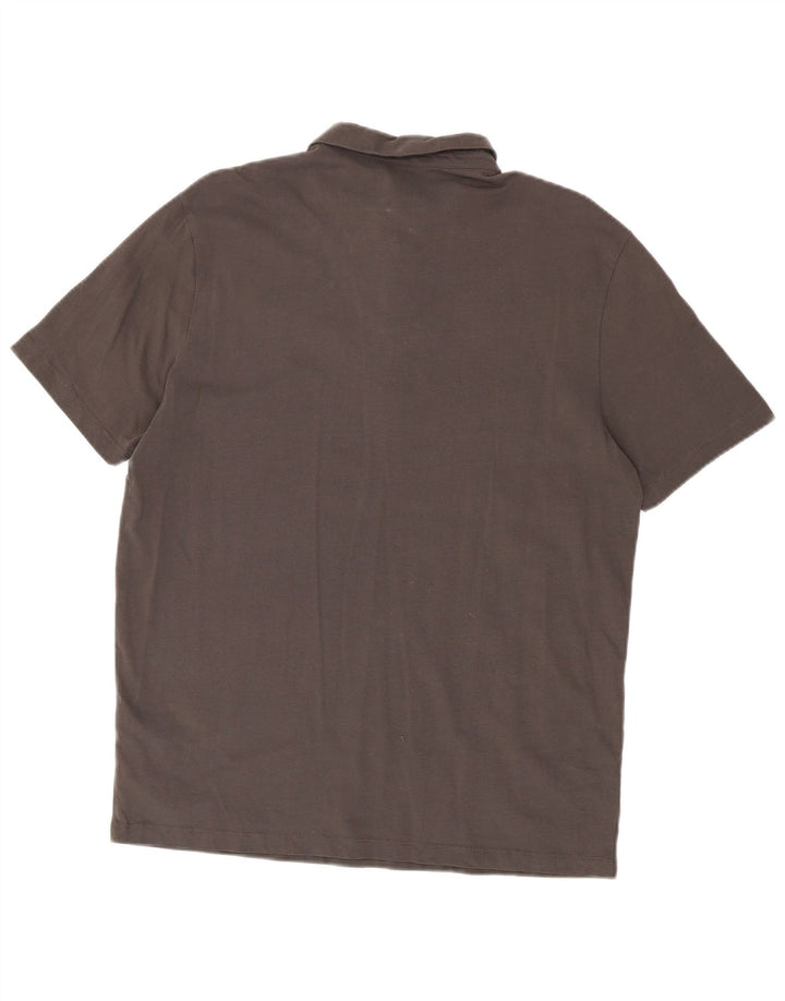 All Saints Mens Regular Fit Polo Shirt XL Grey Cotton