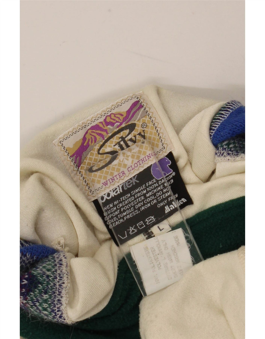 Silvy Womens Zip Neck Fleece Jumper UK 16 Large White Colourblock Polyester