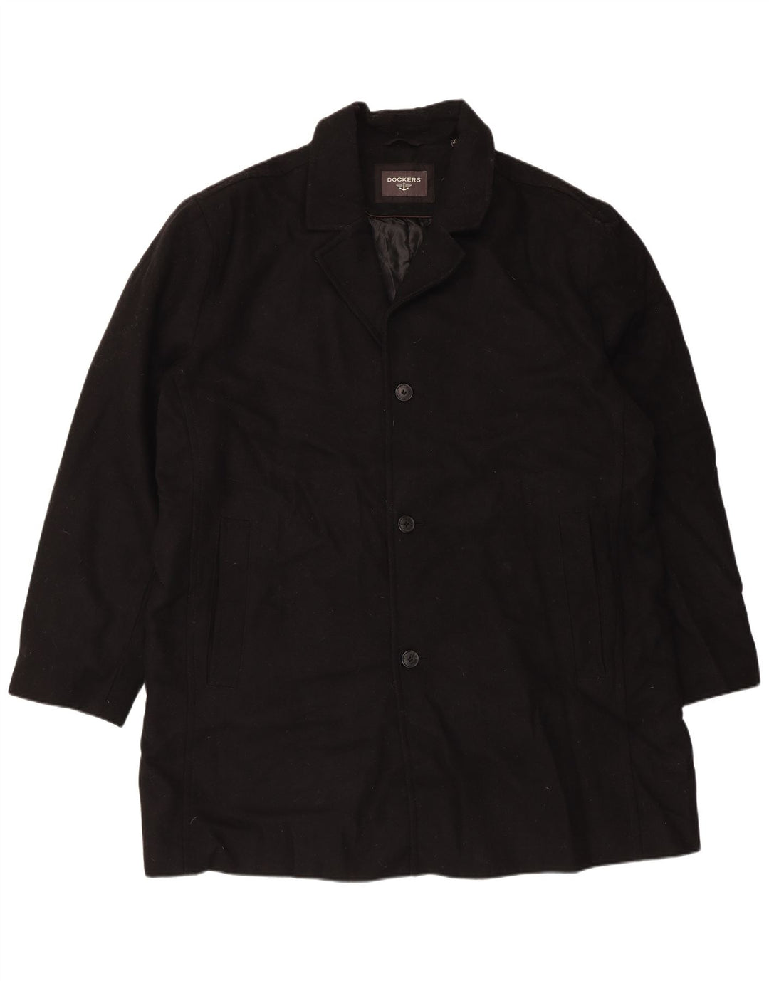 Płaszcz męski Dockers UK 44 2XL Czarna wełna