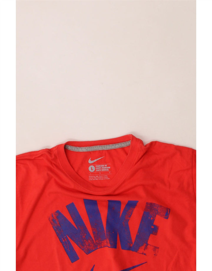 NIKE Mens Standard Fit Graphic T-Shirt Top Large Red Vintage Nike and Second-Hand Nike from Messina Hembry 