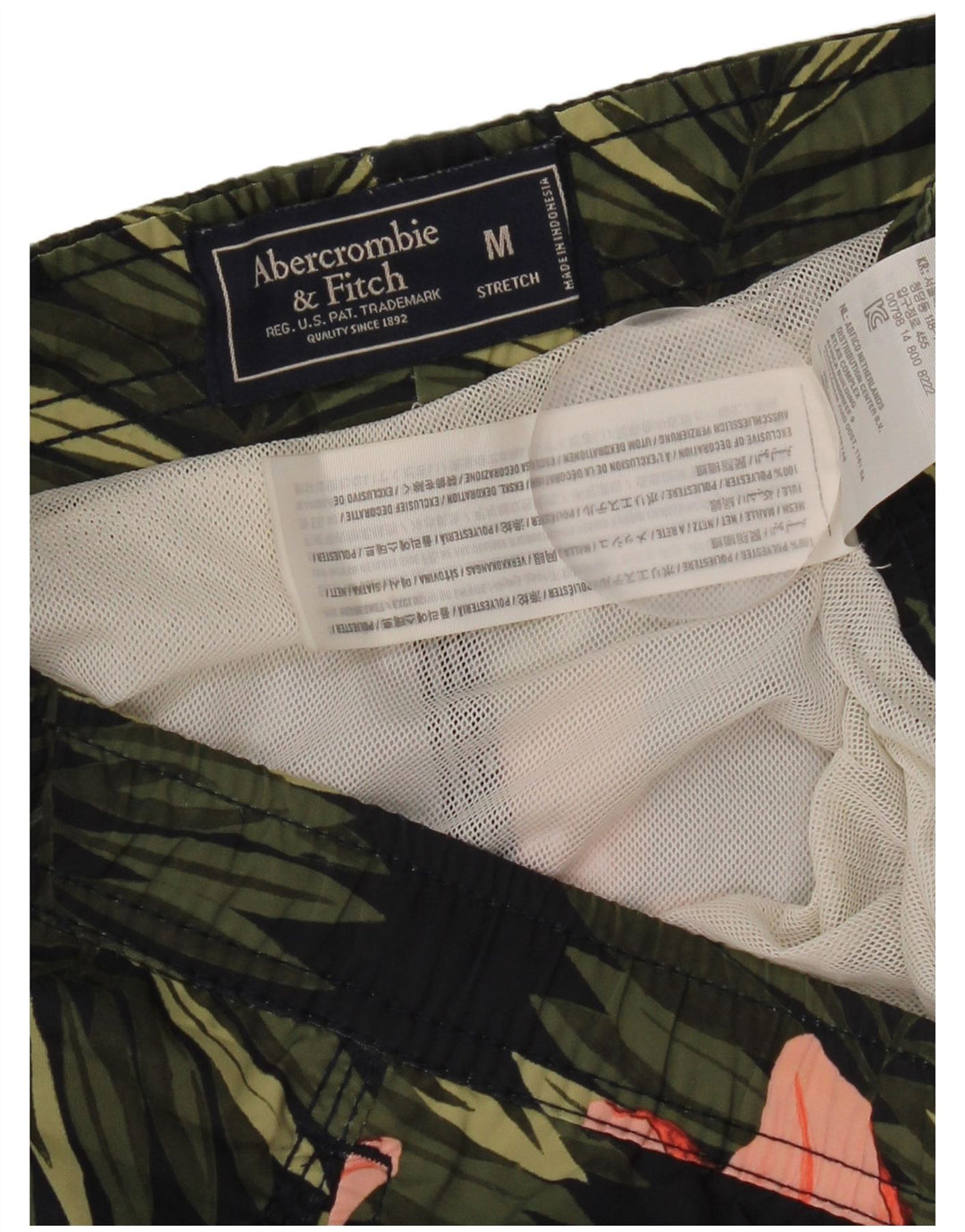 Abercrombie & Fitch Mens Swimming Shorts Medium Black Floral Polyester