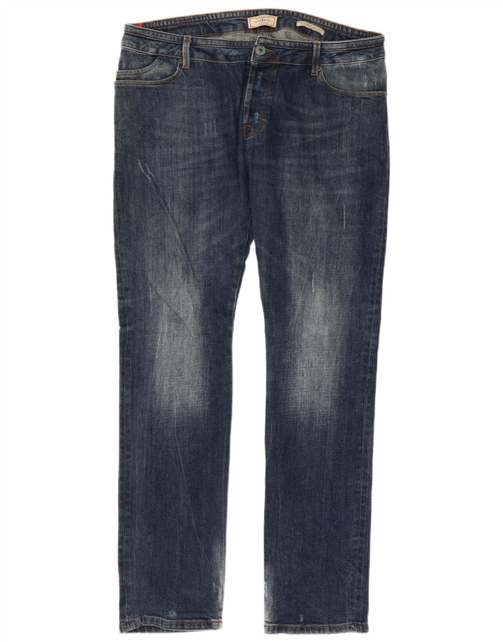 Zu Elements Herren Super Slim Jeans W36 L34 Blaue Baumwolle