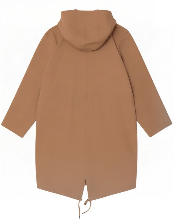 Whistles Dame Hooded Parka Jacket UK 10 Small Beige Bomuld