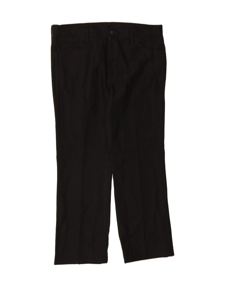 WRANGLER Mens Straight Casual Trousers W40 L30  Black Polyester Vintage Wrangler and Second-Hand Wrangler from Messina Hembry 