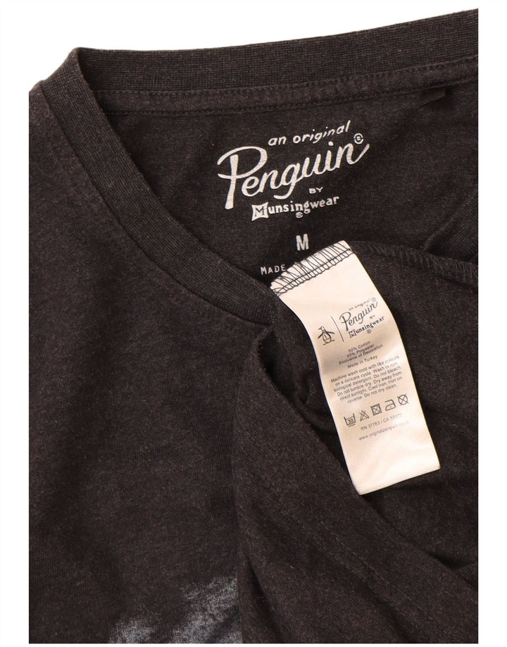 Penguin - Camiseta gráfica para hombre, talla mediana, algodón negro