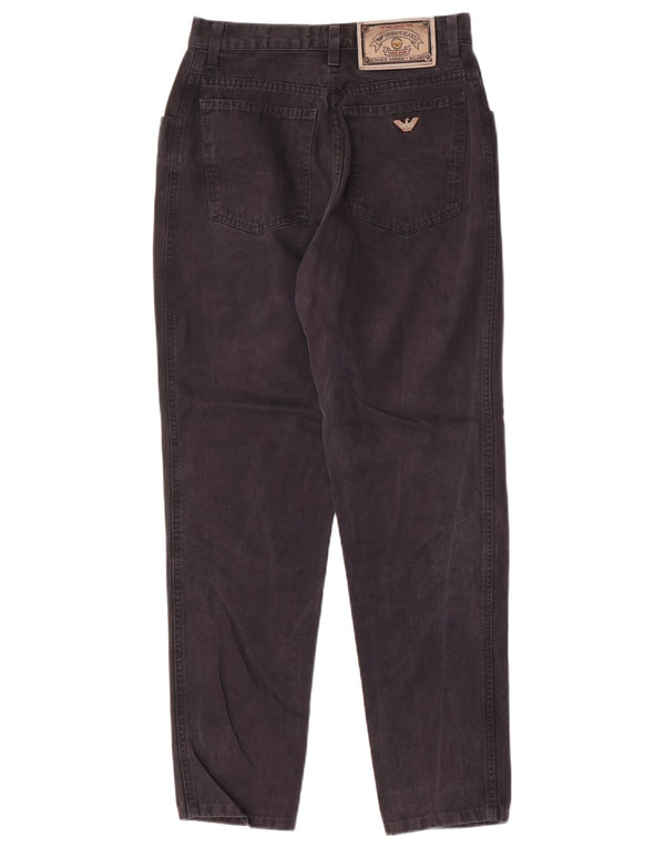 Armani Womens High Waist Tapered Jeans W28 L29 Black Cotton
