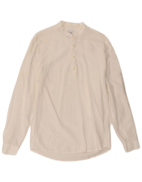 Zara Mens Relaxed Fit Pullover Shirt Medium White
