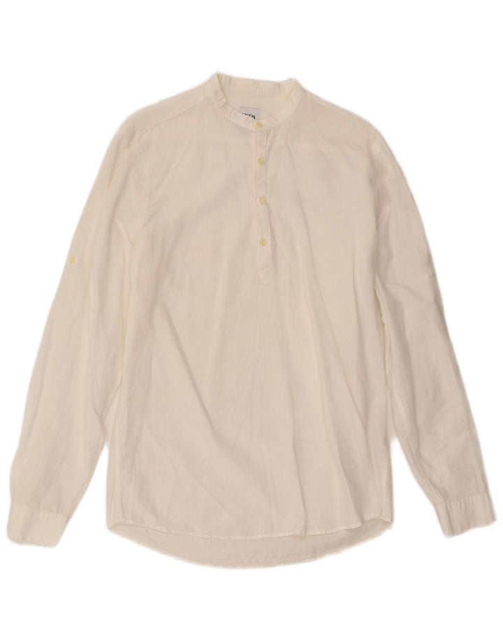 Zara Mens Relaxed Fit Pullover Shirt Medium White