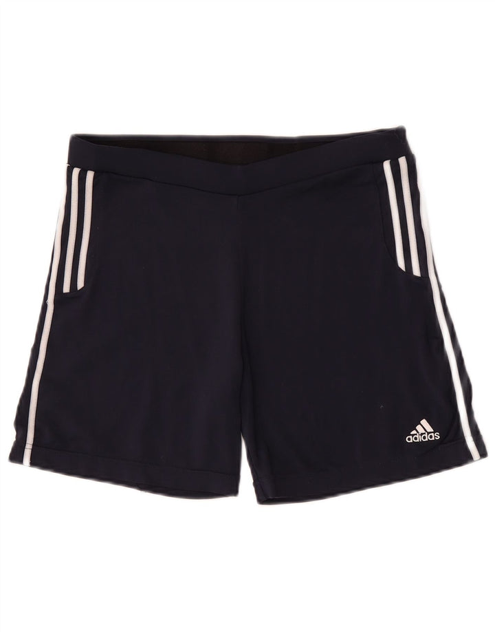 Adidas Womens Climalite Sport Shorts UK 12 Medium Navy Blue Polyester