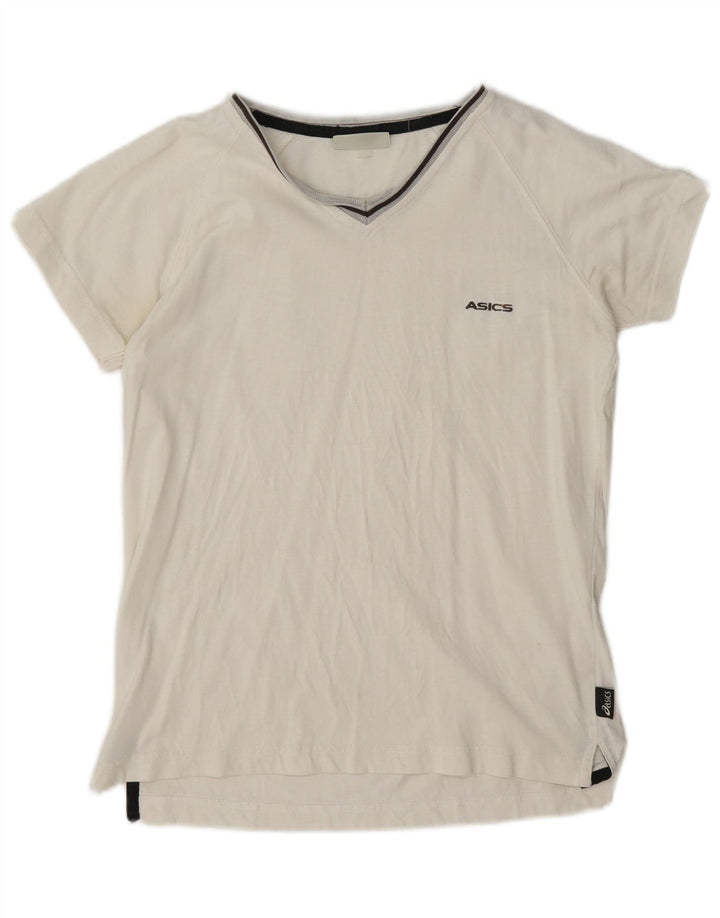 T-shirt da donna Asics Top UK 12 cotone bianco medio