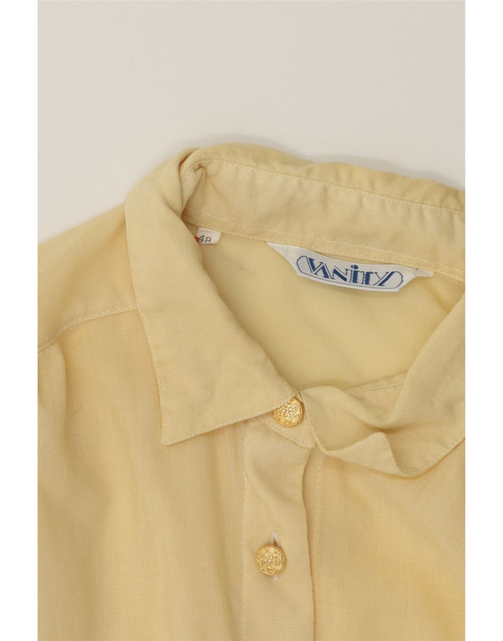 VINTAGE Womens Shirt IT 48 XL Yellow Wool Vintage Vintage and Second-Hand Vintage from Messina Hembry 