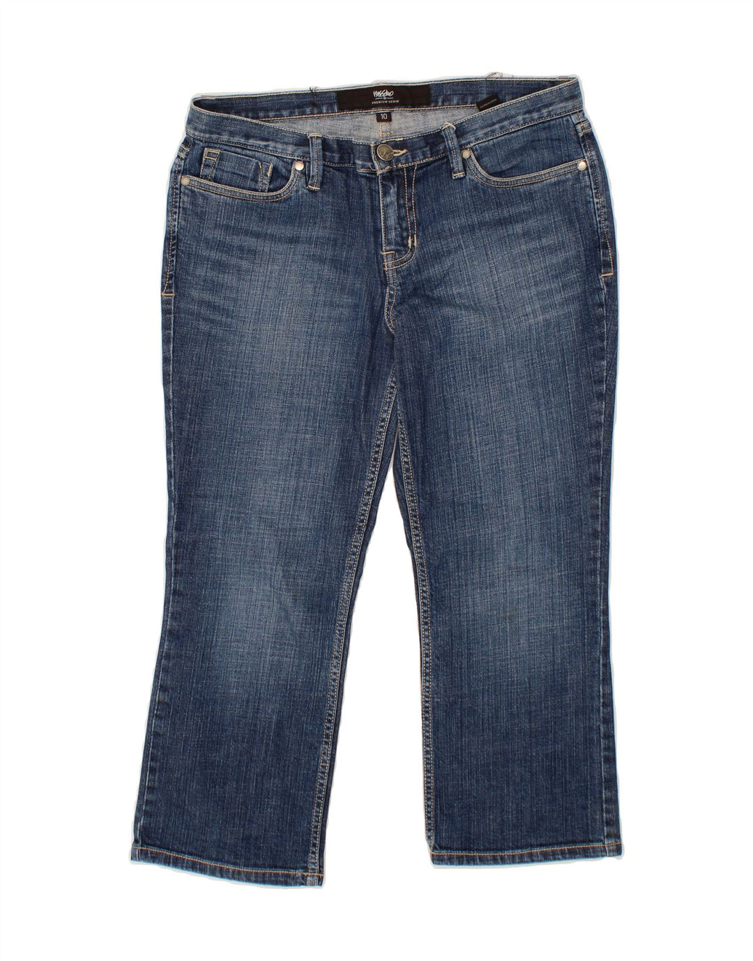 MOSSIMO Womens Straight Capri Jeans US 10Large W32 L23 Blue Cotton Vintage Mossimo and Second-Hand Mossimo from Messina Hembry 