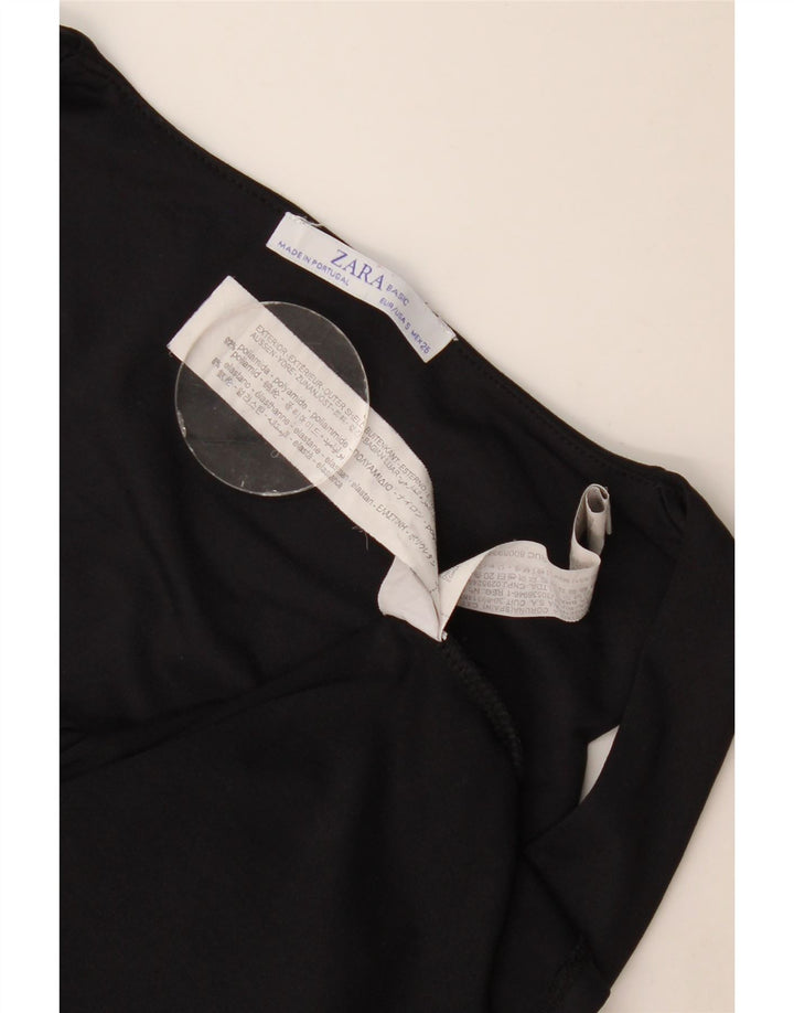 Zara Womens Vest Top UK 8 Small Black Polyamide