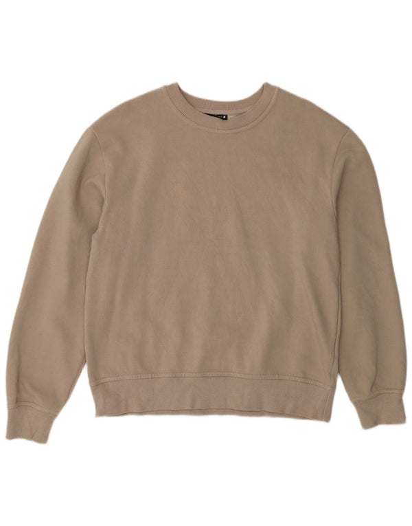 Zara Sweat-shirt surdimensionné pour femme UK 10 Petit coton beige