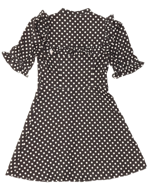 Abito camicia a maniche corte da donna Oasis UK 10 Piccolo pois nero
