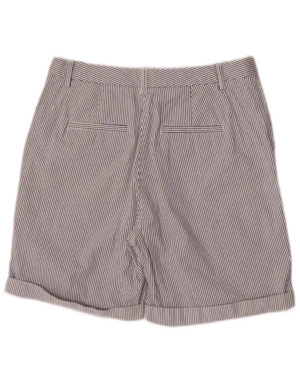 Marks & Spencer Womens Chino Shorts UK 10 Small W28  White Pinstripe Cotton
