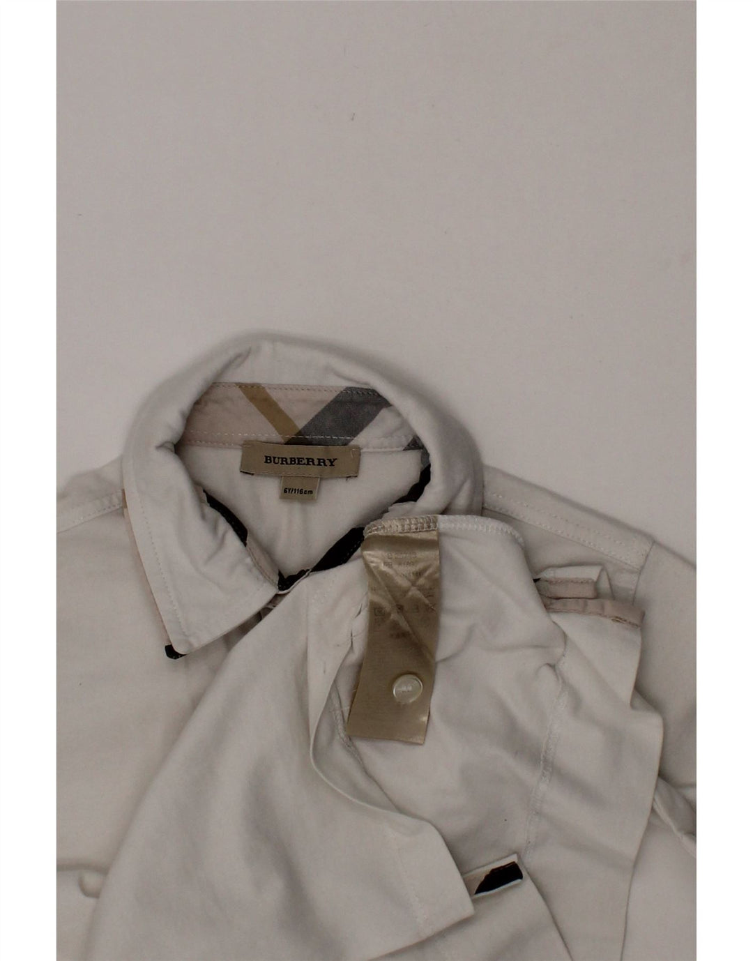 BURBERRY Boys Polo Shirt 5-6 Years White Cotton Vintage Burberry and Second-Hand Burberry from Messina Hembry 