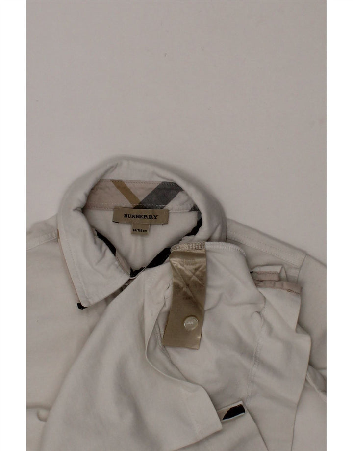BURBERRY Boys Polo Shirt 5-6 Years White Cotton Vintage Burberry and Second-Hand Burberry from Messina Hembry 