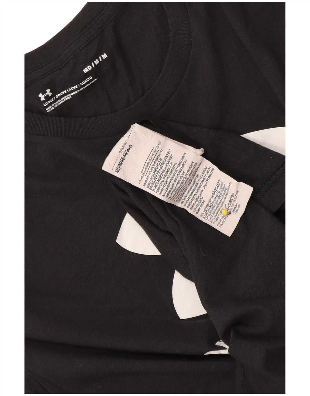 Under Armour Mens Graphic T-Shirt Top Medium Black Cotton
