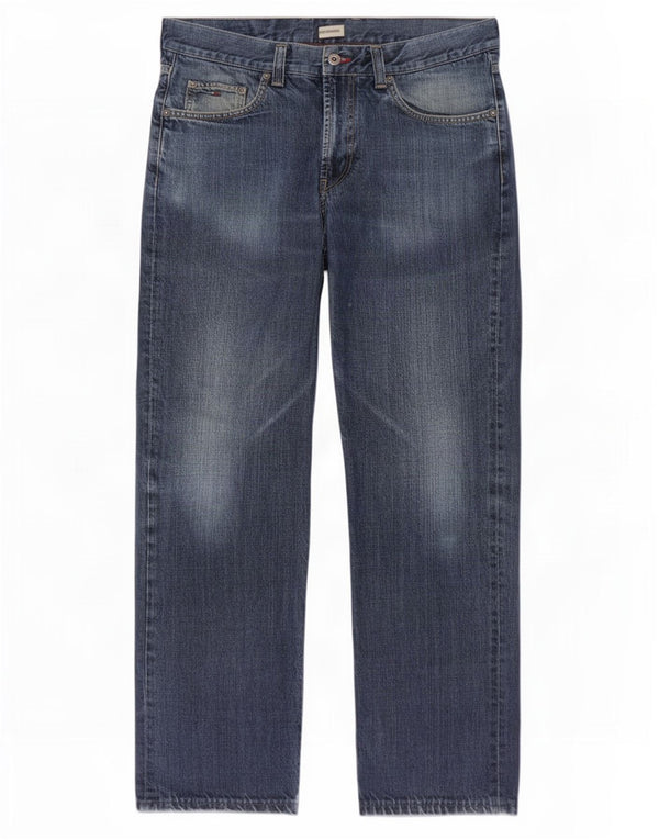 Jeans dritti da uomo Tommy Hilfiger W34 L34 cotone blu navy