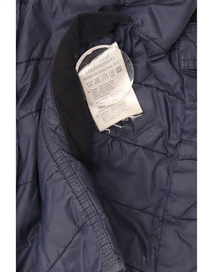 Barbour Womens Padded Jacket UK 16 Large Navy Blue Colourblock Polyamide