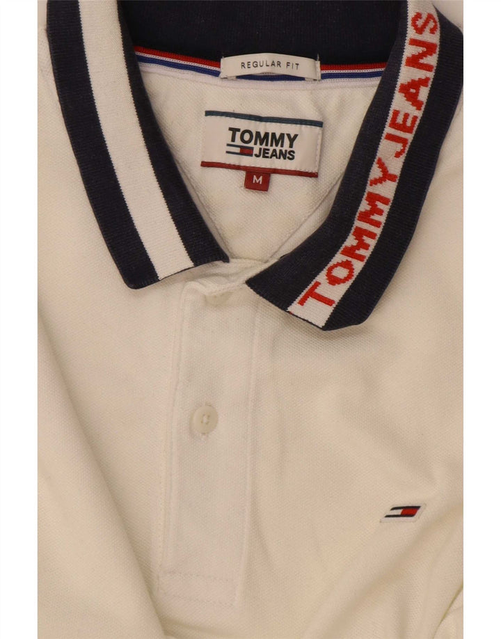 Tommy Hilfiger Herre Grafisk Regular Fit Rugby Polo Shirt Medium White