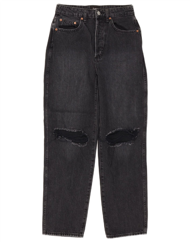Lee Womens Distressed Tapered Jeans Large W28 L27 Black Cotton