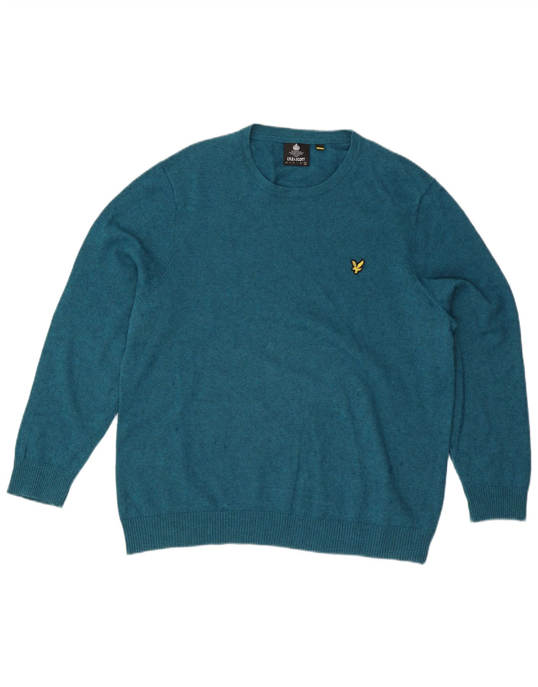 Lyle & Scott Mens Crew Neck Jumper Sweater 2XL Blue Cotton