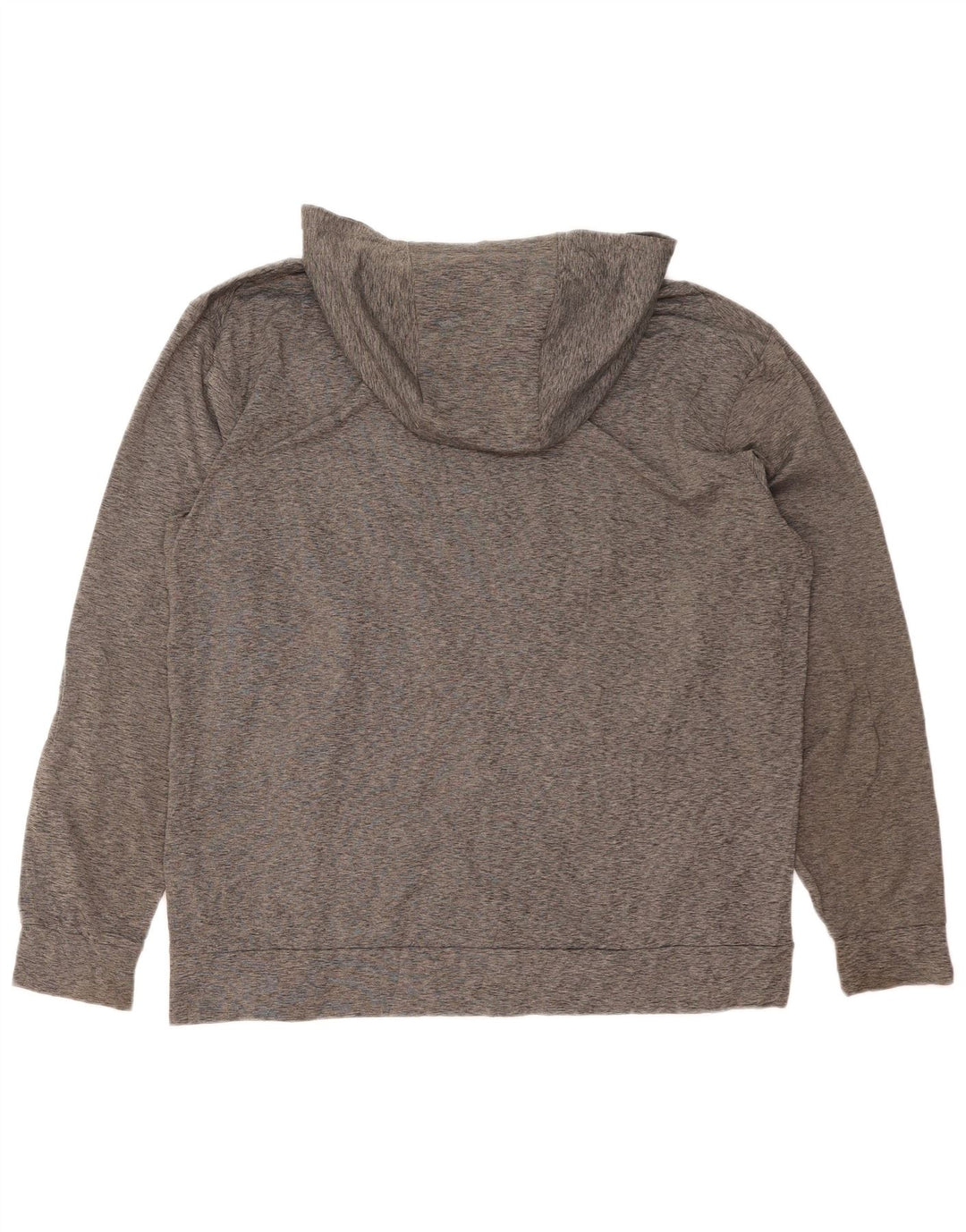 NIKE Mens Dri Fit Zip Hoodie Sweater XL Grey Flecked Polyester
