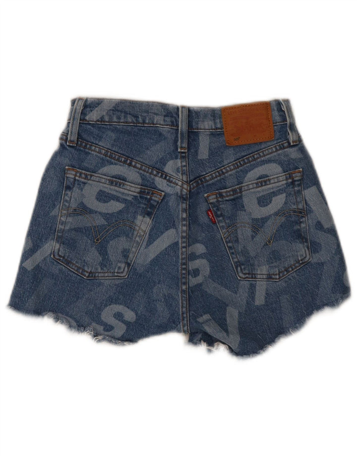Levi's Womens Graphic Denim Shorts W23 2XS Blue Cotton