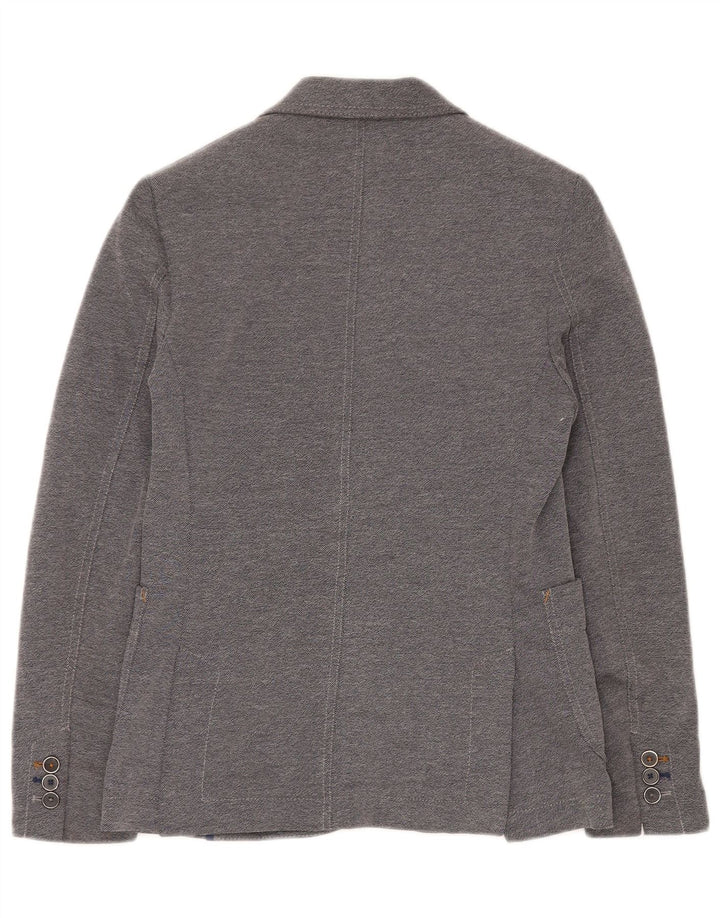 Jaqueta blazer masculina Zara com 2 botões EU 46 poliéster cinza pequeno