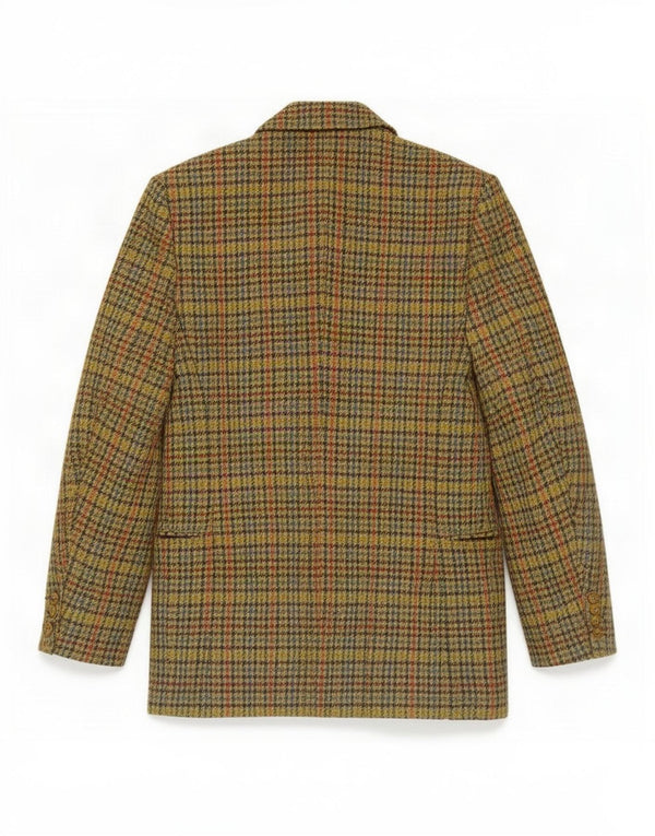 Vintage mujer 3 botones Blazer chaqueta Reino Unido 10 pequeño verde Houndstooth clásico