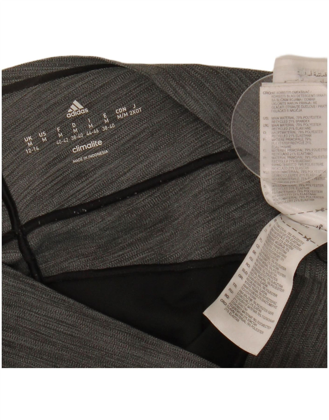 ADIDAS Womens Climalite Leggings UK 12/14 Medium Black Colourblock