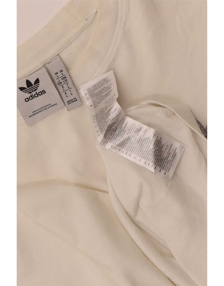 Adidas Herren T-Shirt Top Large Weiß Baumwolle