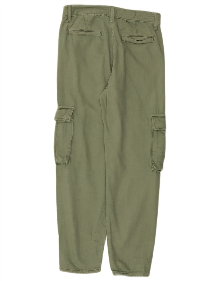 Levi's Womens Straight Cargo Trousers W23 L26 Green Cotton