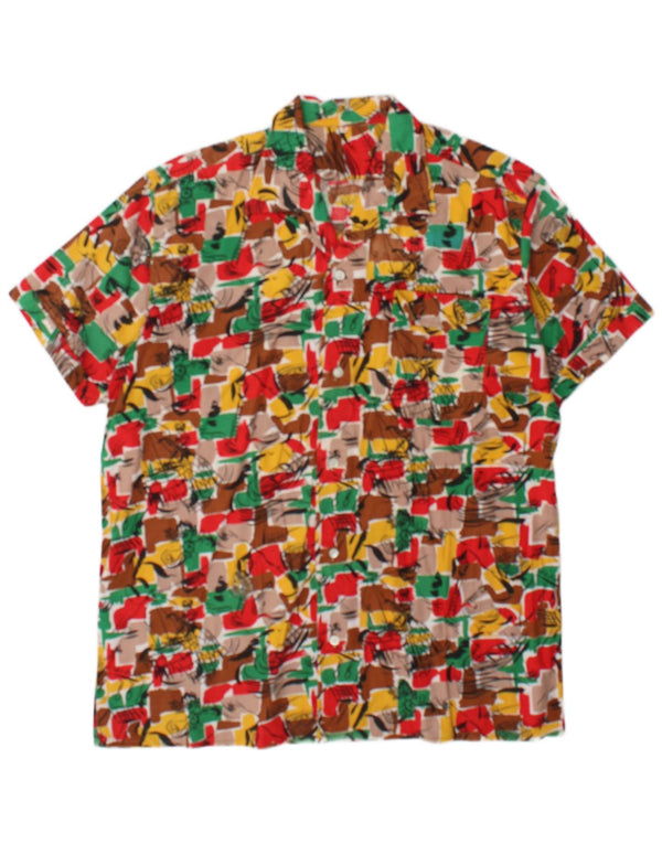 Vintage Mens Short Sleeve Shirt Size 40 Medium Multicoloured