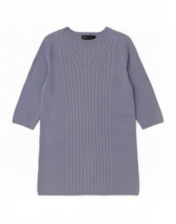 Maglione maglione girocollo da donna Marks & Spencer UK 12 Blu medio