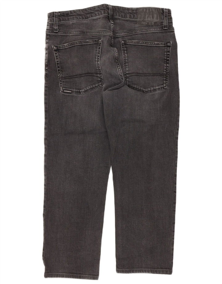 Superdry Mens Cropped Jeans W34 L24 Black Cotton