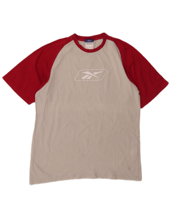 Reebok Herre Grafisk T-Shirt Top 2XL Grå Colourblock Bomuld