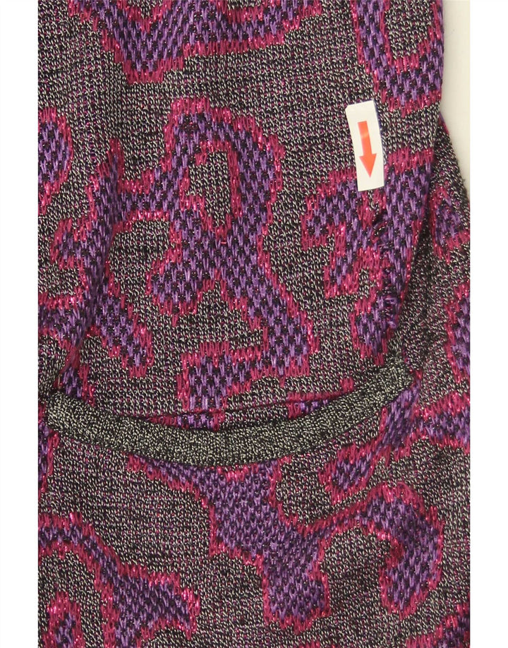 Di Bari Womens Abstract Pattern Cardigan Sweater IT 40 Small Purple