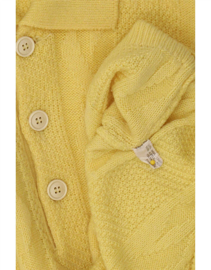 Vintage Mens Polo Neck Jumper Sweater Large Yellow Wool